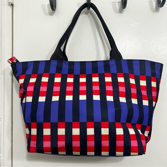 Kate Spade New York Multicolor Top Zip Geometric Nylon Lightweight Tote Bag - Picture 2 of 10